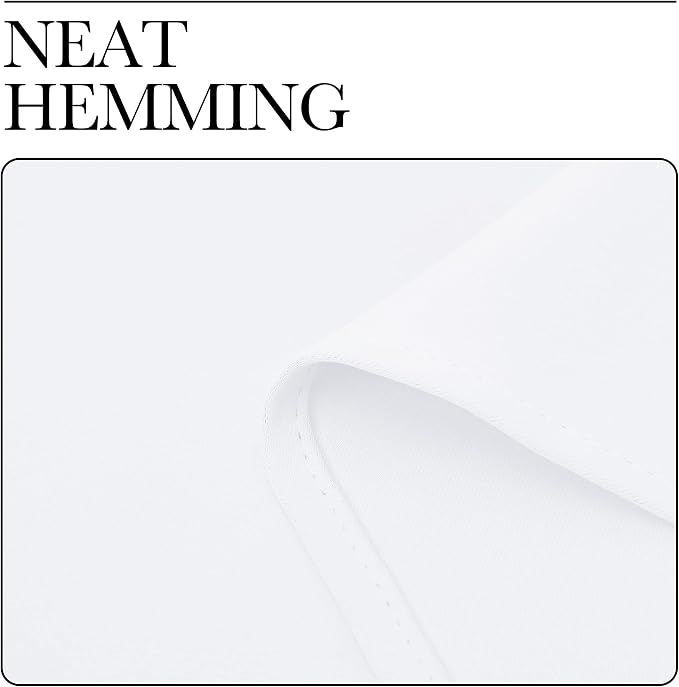 NICETOWN White Curtains 50% Blackout White Curtain Set, Modern Design Solid Rod - Image 8