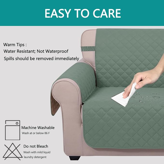 U-NICE HOME 4 Seater Sofa Cover 91''Large Couch Cover, Pet Friendly, Elastic - Image 5
