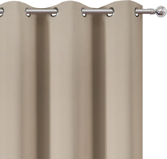 Khaki Blackout Curtains/38 x 54 Inch/Set of Two Panels Grommet Living Room - Image 6
