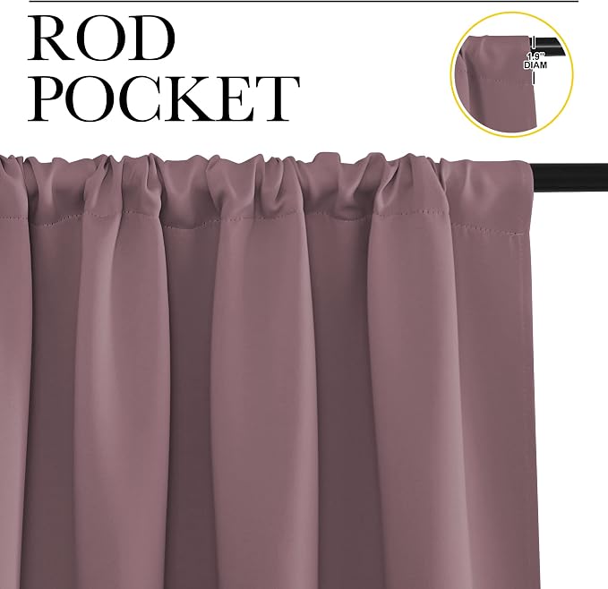 NICETOWN 2 Panels Blackout Curtains, Rod Pocket Thermal Insulated Drapess - Image 2