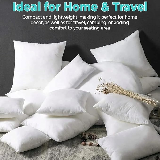 QUBA LINEN Throw Pillow Inserts, 14x14 Inches - Image 6