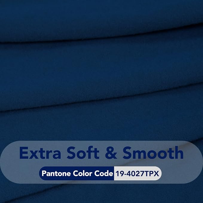 PureFit Stretch Couch Covers for Sofa 4 Seater Slipcovers Navy | 1-Piece Sofa - Image 5