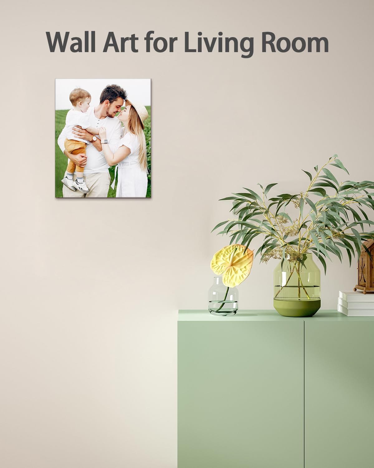 Personalized Custom Canvas Wall Art, Custom Canvas Prints with Your Photos for Living Room, Bedroom, Wedding Pet Baby Family Photo Framed Wall Art, Customized Photo Gift for Family，Friend，Lover，Pet