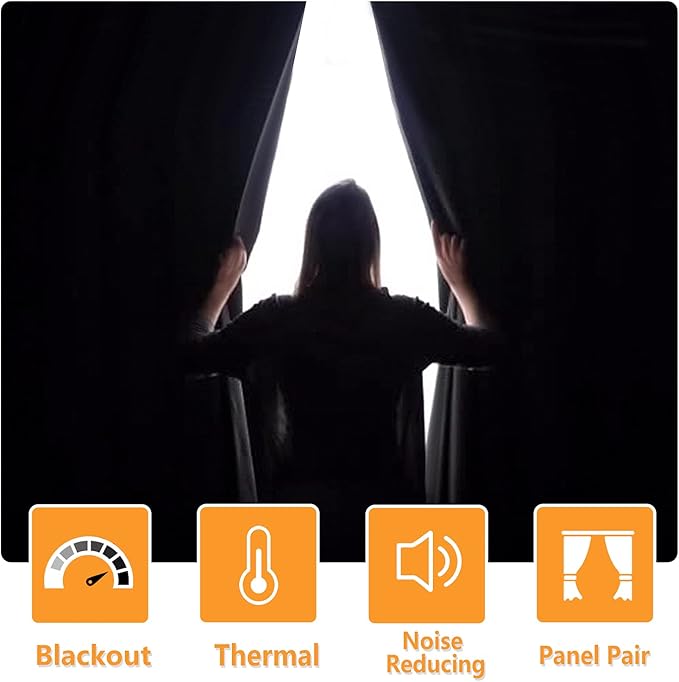 Blackout Curtains for Bedroom, 60 x 63 Inches Length, Cappuccino | Thermal - Image 2