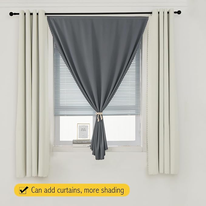 Portable Light Blocking Curtains Self Stick Design Removable Adhesive Window - Image 8