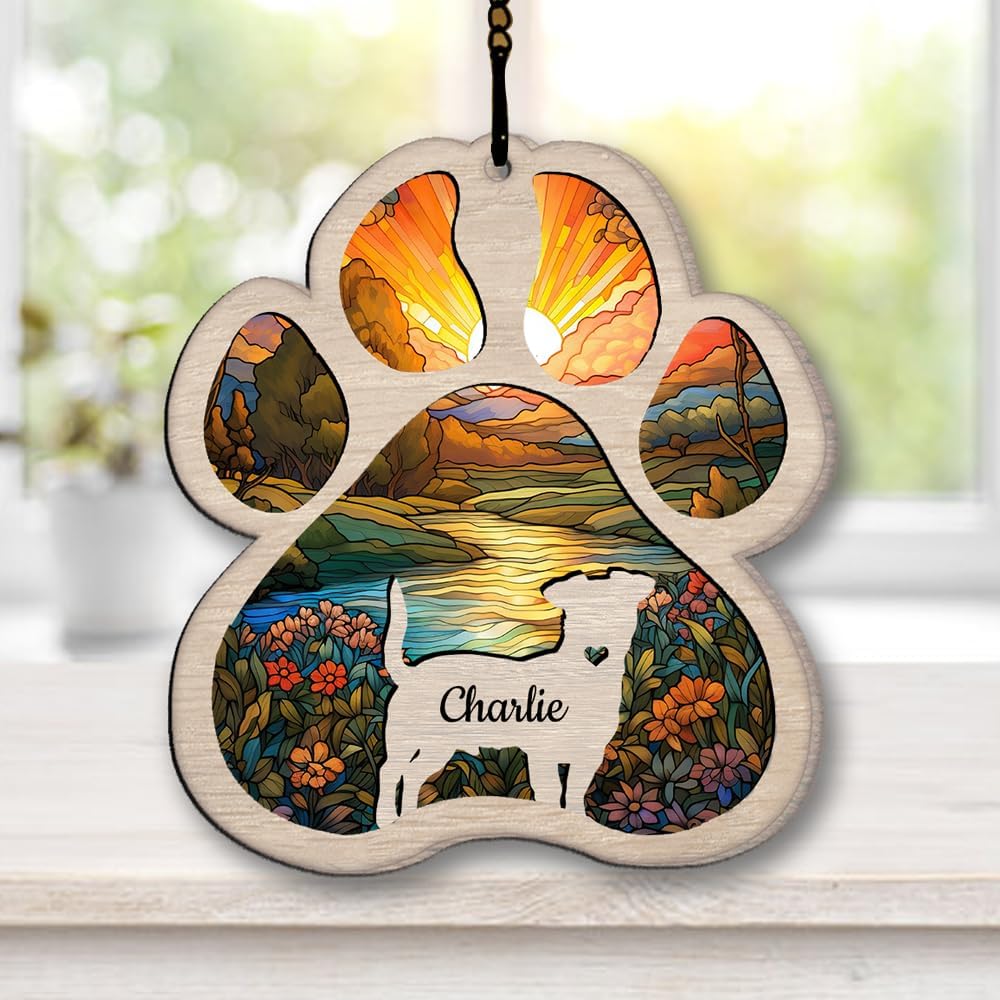 Personalized Beauceron Suncatcher Dog Memorial Gifts, Custom Beauceron Ornament Christmas Tree, Pet Remembrance Gift, Loss of Dog Sympathy Gift, Pets Memorial Ornament, Pet Loss Suncatcher