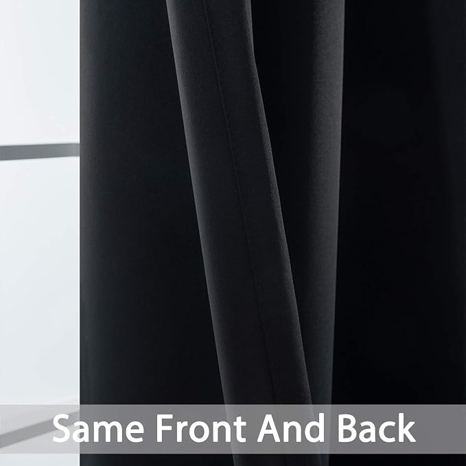 Yakamok Room Darkening Curtains 52x72 inch Length Black-Living Room | 2 panels - Image 6