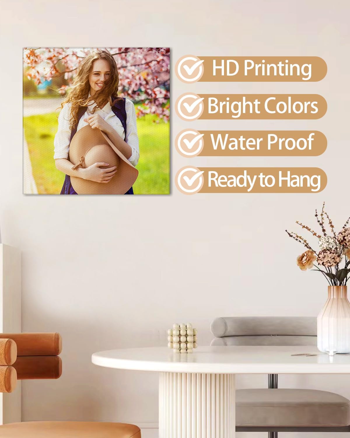 AbcCustomize Canvas Prints with Your Photos, Custom Canvas for Living Room and Bedroom Decor, Personalized gifts for Friends Lover and Family, Canvas Wall Art for Gifts & Keepsakes, Ready to Hang