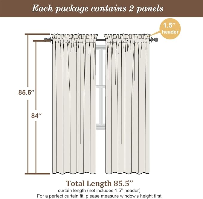Chyhomenyc Lime Sheer Curtains 84 Inches Long - Image 3