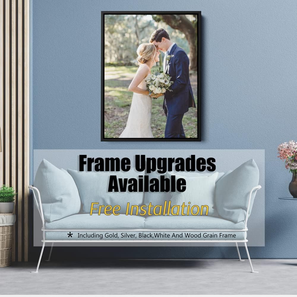 Custom Framed Canvas Prints With Your Photos - Personalized Picture To Canvas Wall Art (8" Wx10 H) - Gift Wrapping Available