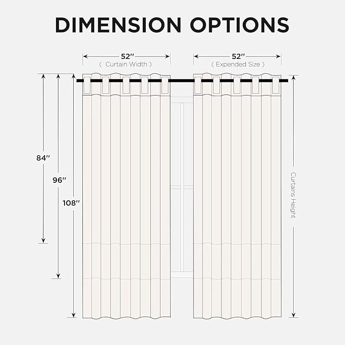 Joydeco 84 Inch 60% Blackout White Curtains 2 Panels, Elegant Soft Sheer - Image 2