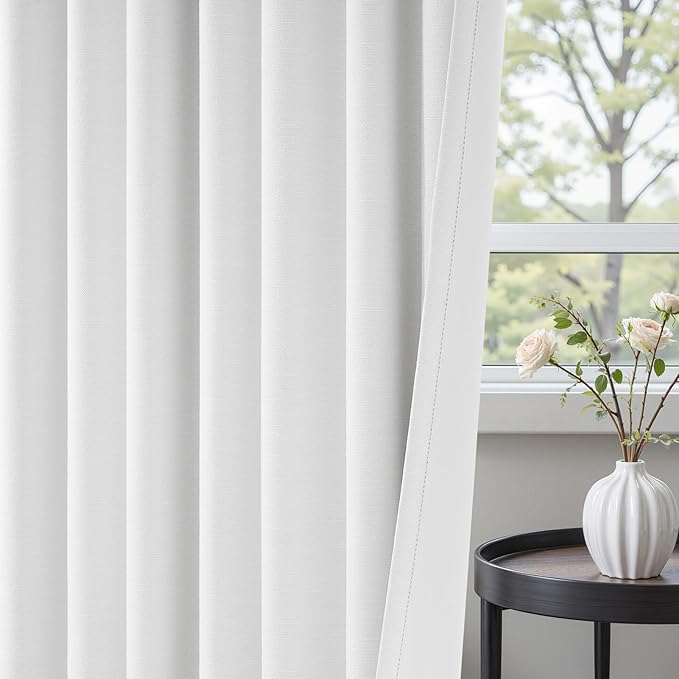 Topfinel White Black Out Curtains 63 Inch Long - Image 4