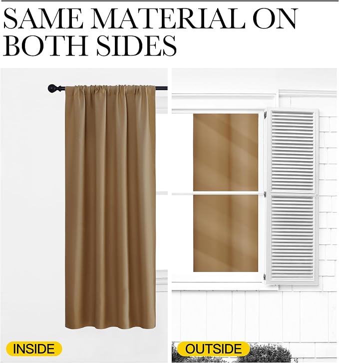 NICETOWN Blackout Curtains for Living Curtains, 52 by 63 Inch, Window Treatment - Image 5