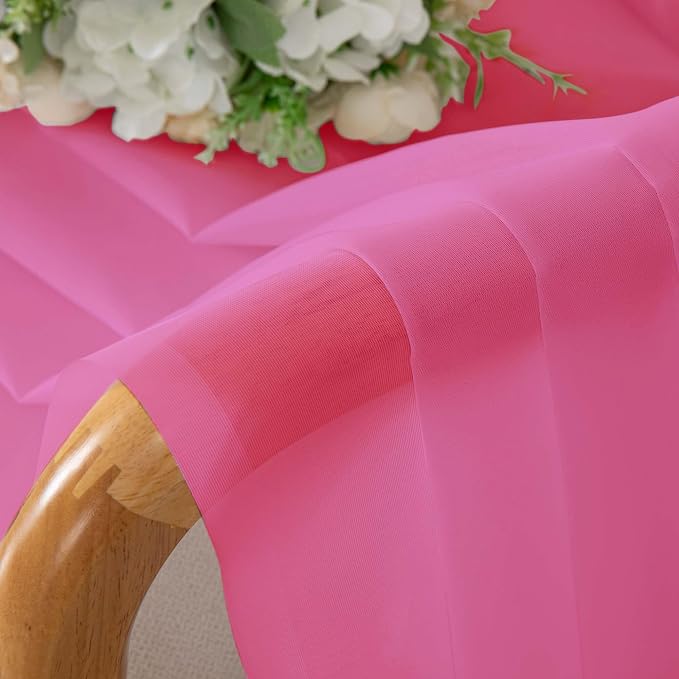 Hot Pink Kitchen Sheer Curtains - Image 6