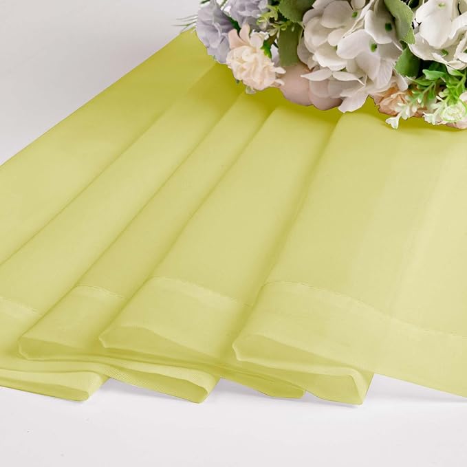 Lemon Sheer Curtains for Bedroom Living Room 72 Inches Long 2 Panels Set - Image 7