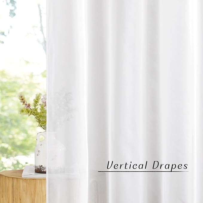 NICETOWN Ivory Sheer Curtains Extra Long 135 inch Length - Image 3