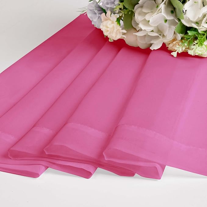Hot Pink Kitchen Sheer Curtains - Image 7