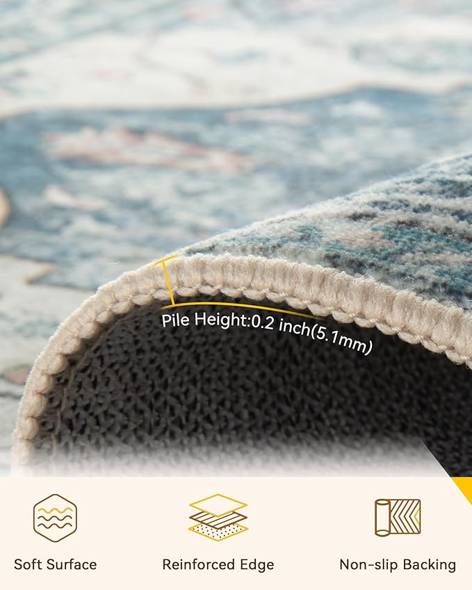 RELEANY Washable Area Rug, Small 2'6"x4', Water Repellent, Pet Friendly - Image 3