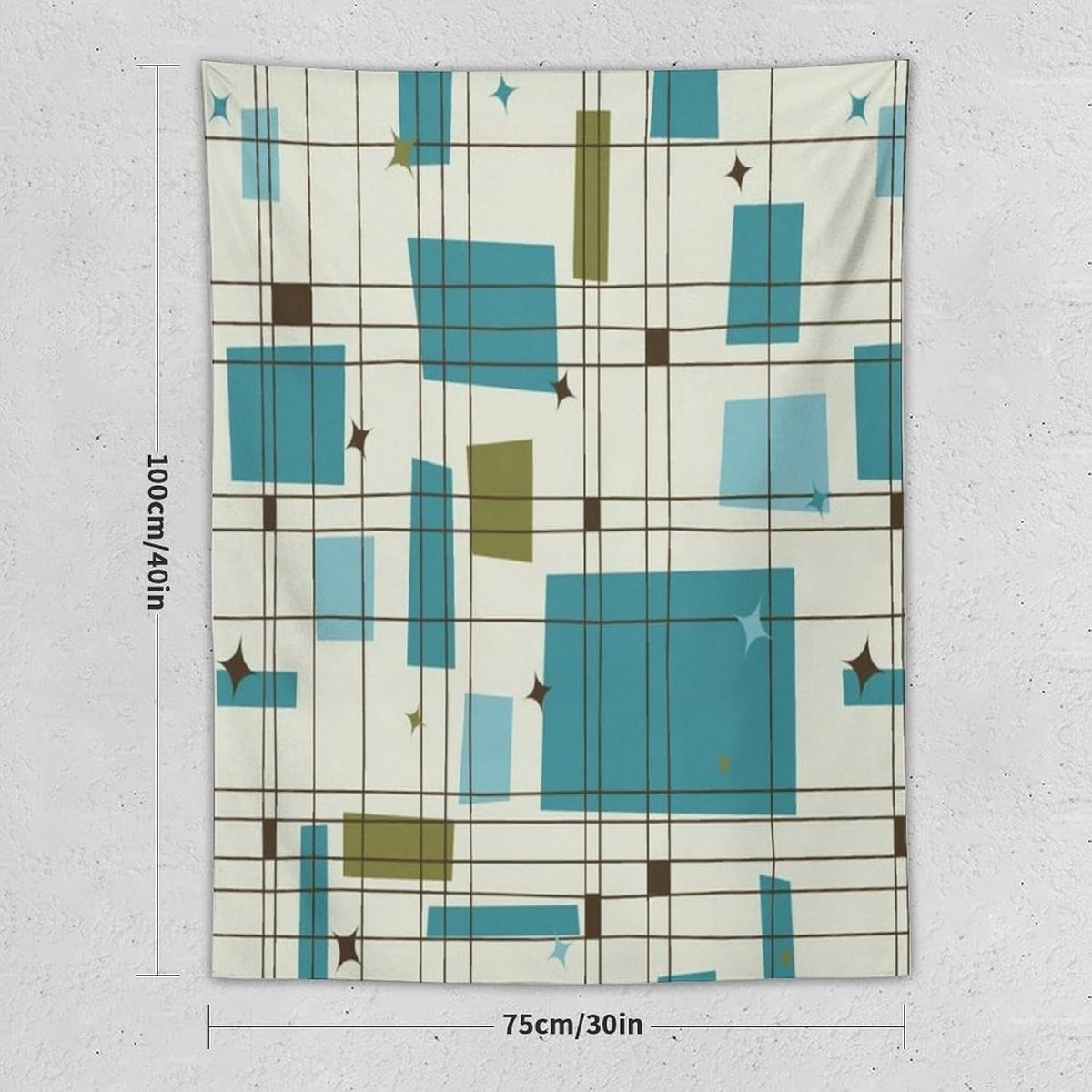 ICMOLYYENLO Boho Medieval Cat Tapestry, Abstract Atomic Starburst Geometric Aesthetic Art Wall Hanging For Bedroom Living Room Dormitory 60x80 Inches