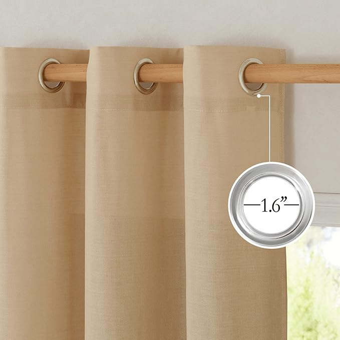 NICETOWN Burlap Linen Doorway Curtains 80 inches Long, Grommet Thick Linen - Image 2