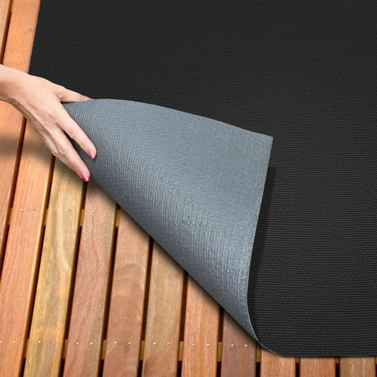 House, Home and More Indoor Outdoor Carpet with Rubber Marine Backing - Black - 6 Feet x 15 Feet - Durable, UV-Resistant - Adds Color and Comfort to Your Deck, Patio or Other Outdoor Rug Space.