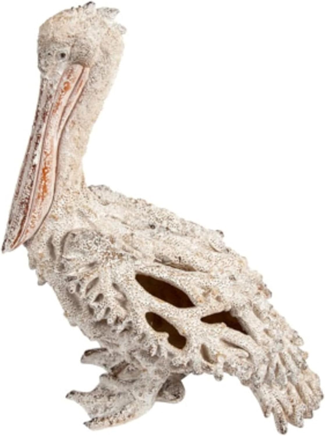 White Pelican Standing Figurine - 13.75” Coral Reef Nautical Decor Coastal Beach Home Accent Ocean Statue for Shelf, Tabletop, or Mantel Display