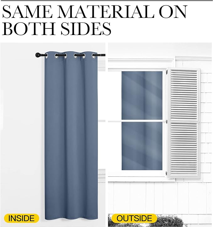 NICETOWN Short Curtains for Kitchen, Thermal Insulated Solid Grommet Blackout - Image 6
