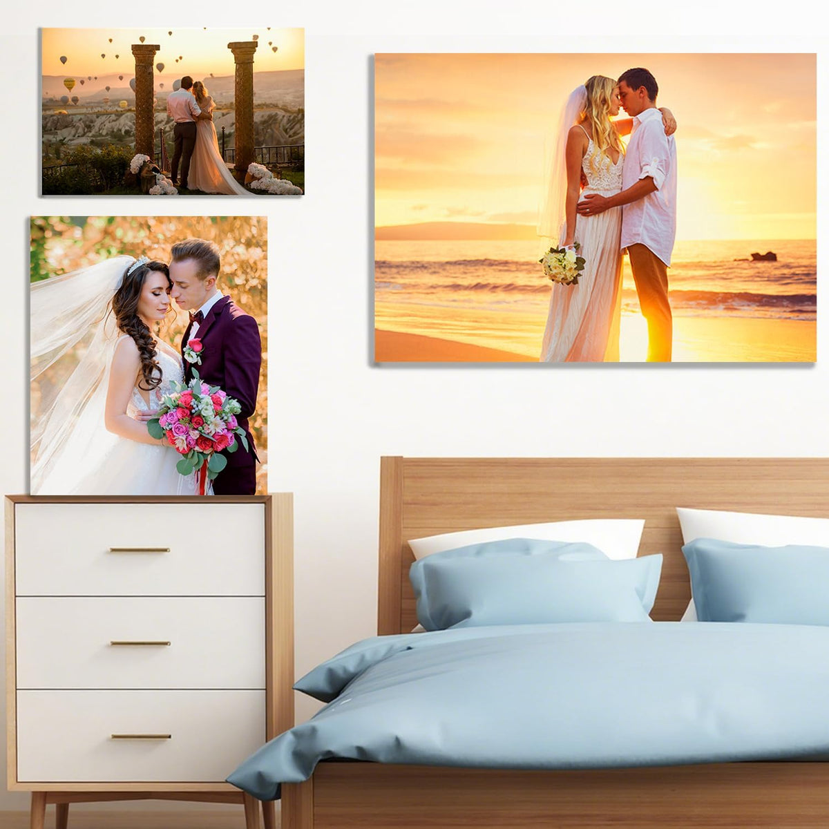 YUNART Ship Next Day - Custom Canvas Prints with Your Photos, Personalized Canvas with Pictures Print for Wall Art Bedroom, Customized Photo Gifts for Couple Men Women Mom Baby Dog Family - 12"x16"