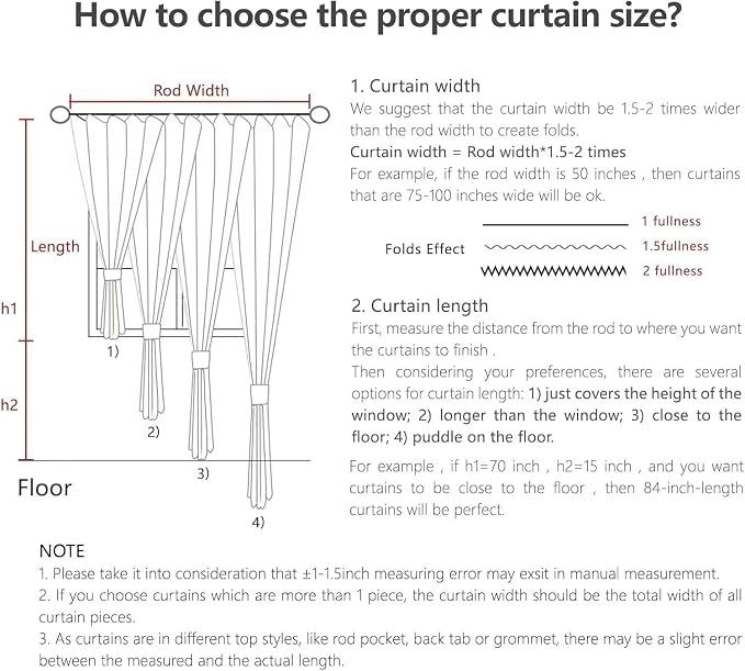 Joydeco Linen Curtains 84 Inch Length 2 Panels Set, Light Filtering Curtains - Image 9