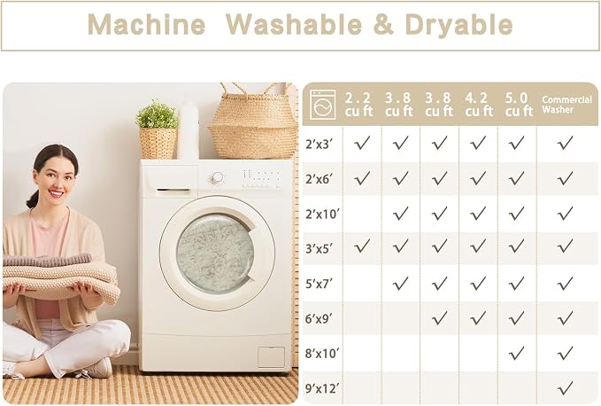 Washable Rugs 8x10 Area Rugs for Living Room, Dining Room Carpet | Ultra Soft - Image 8