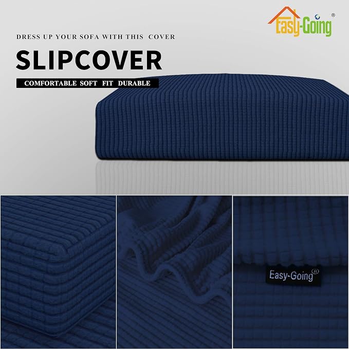 Easy-Going Stretch 1 Piece Loveseat Couch Cushion Cover - Image 3