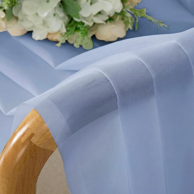 Short Sheer Curtains for Bedroom Living Room 54 Inch Length 2 Panels Set - Image 4