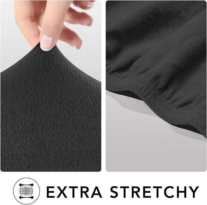 PureFit Stretch Couch Covers for Sofa Large Sofa Slipcovers Dark Gray | 1-Piece - Image 4