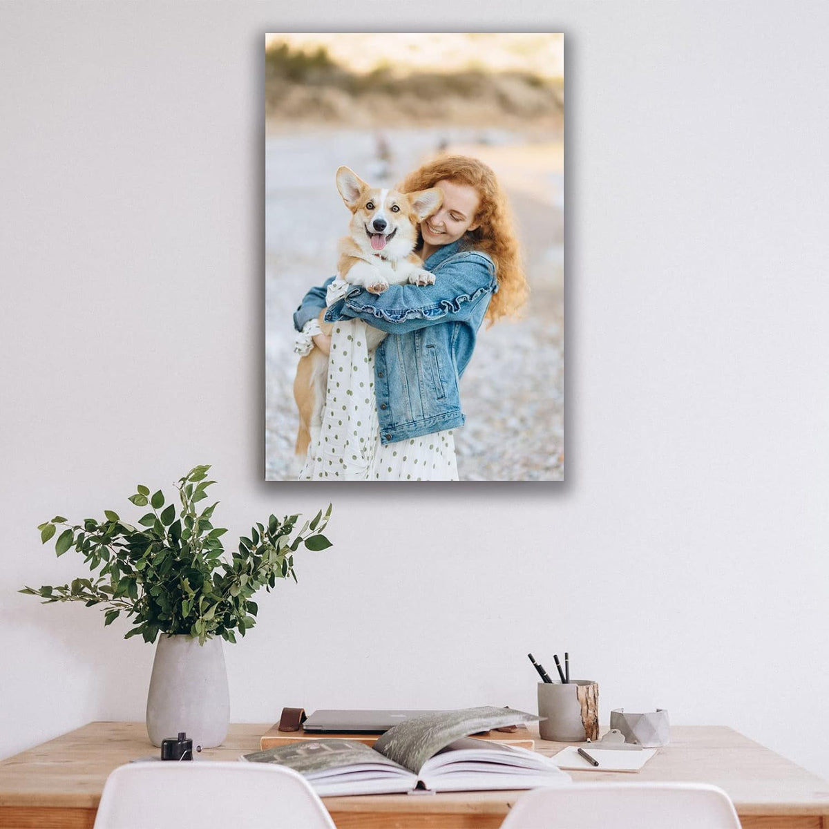 Custom Canvas Prints with Your Photos (18x18, Framed Canvas) Custom Framed Wall Art Personalized Canvas Pictures for Pet/Family Gifts for Mom/Men/Women