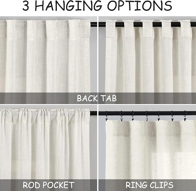 Cafe Linen Curtains 24 Inch Length - Image 2