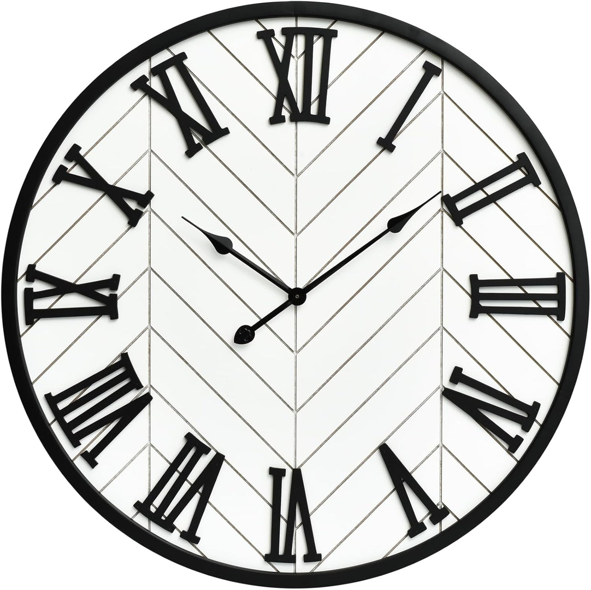 30 Inch Large Wall Clock Farmhouse Style - White Silent Non-Ticking Rustic Decor for Living Room, Kitchen, Bedroom