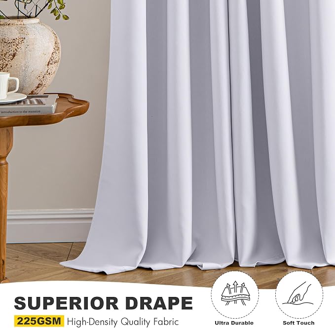 MIULEE Blackout Curtains for Bedroom 2 Panels 40x84 Inch Long Greyish White | - Image 5
