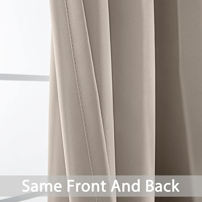Yakamok Room Darkening Curtains 52x96 inch Length Natural-Living Room | 2 panels - Image 4