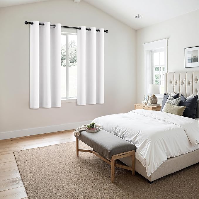 MIULEE Blackout Curtains for Bedroom 2 Panels 34 x 45 Inch Long Pure White | - Image 6
