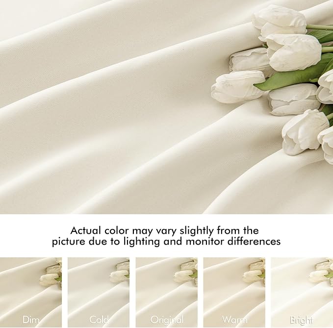 MIULEE Birch Back Tab Blackout Curtains 52x63 Inches Long 2 Panels Set | Rod - Image 8