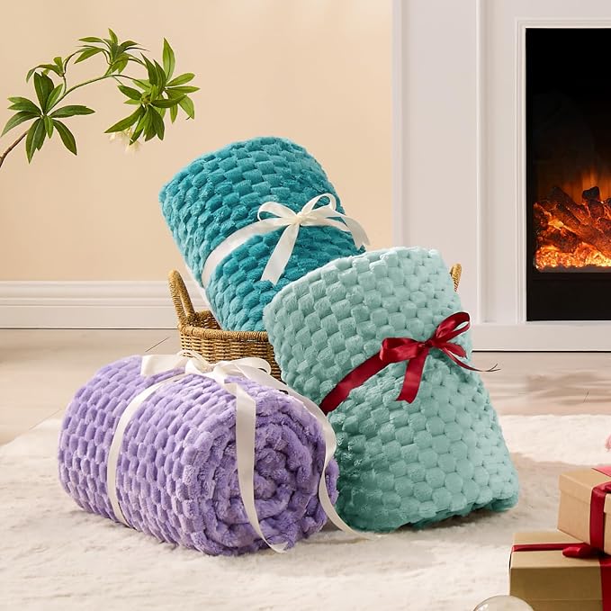 BEDELITE Teal Twin Blanket for Couch, Soft Cozy Gifts for Women, 60 * 80 | 3D - Image 5