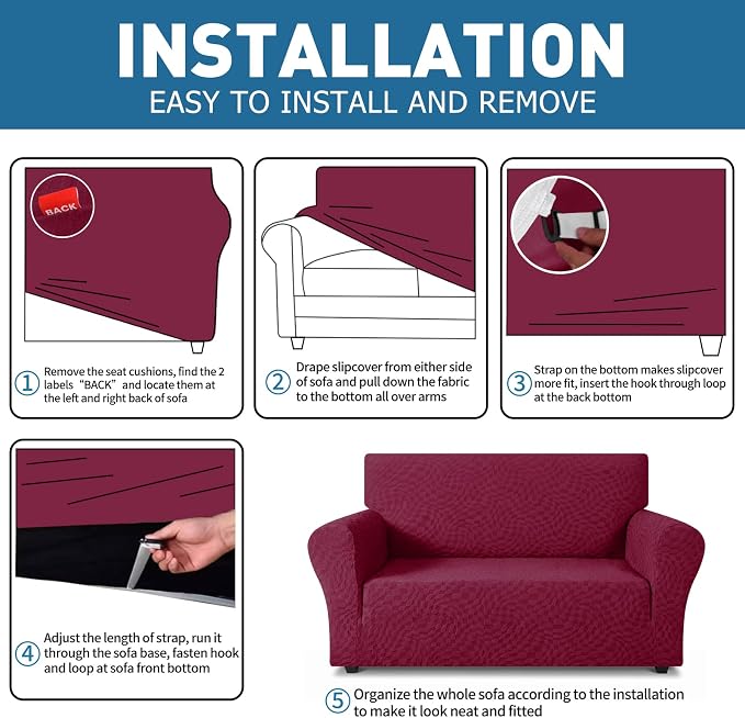ZNSAYOTX 1 Piece Stretch Sofa Covers - Image 4