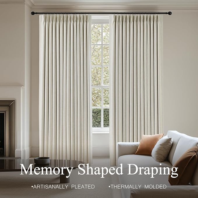 Pinch Pleated Linen Curtains 100% Blackout 84 Inches Long - Image 6