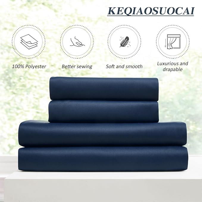Navy Blue Blackout Pinch Pleated Curtains - Image 5