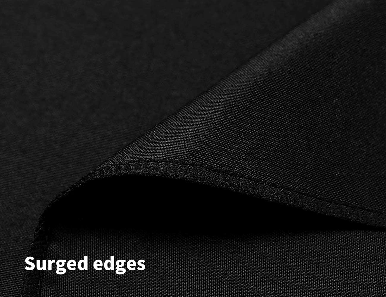 Surmente Square Tablecloth for Square or Round Tables 100% Polyester 85x85 Inch Table Cloth for Weddings, Banquets, or Restaurants (Black)