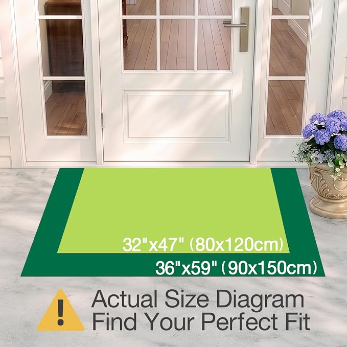LUMI Outside Welcome Door Mat 32x47, Non-Slip Durable Rubber Easy Clean | Bee - Image 2