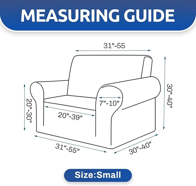 Stretch Chair Sofa Slipcover, Single Couch Cover, Khaki | 1-Piece Washable Sofa - Image 5