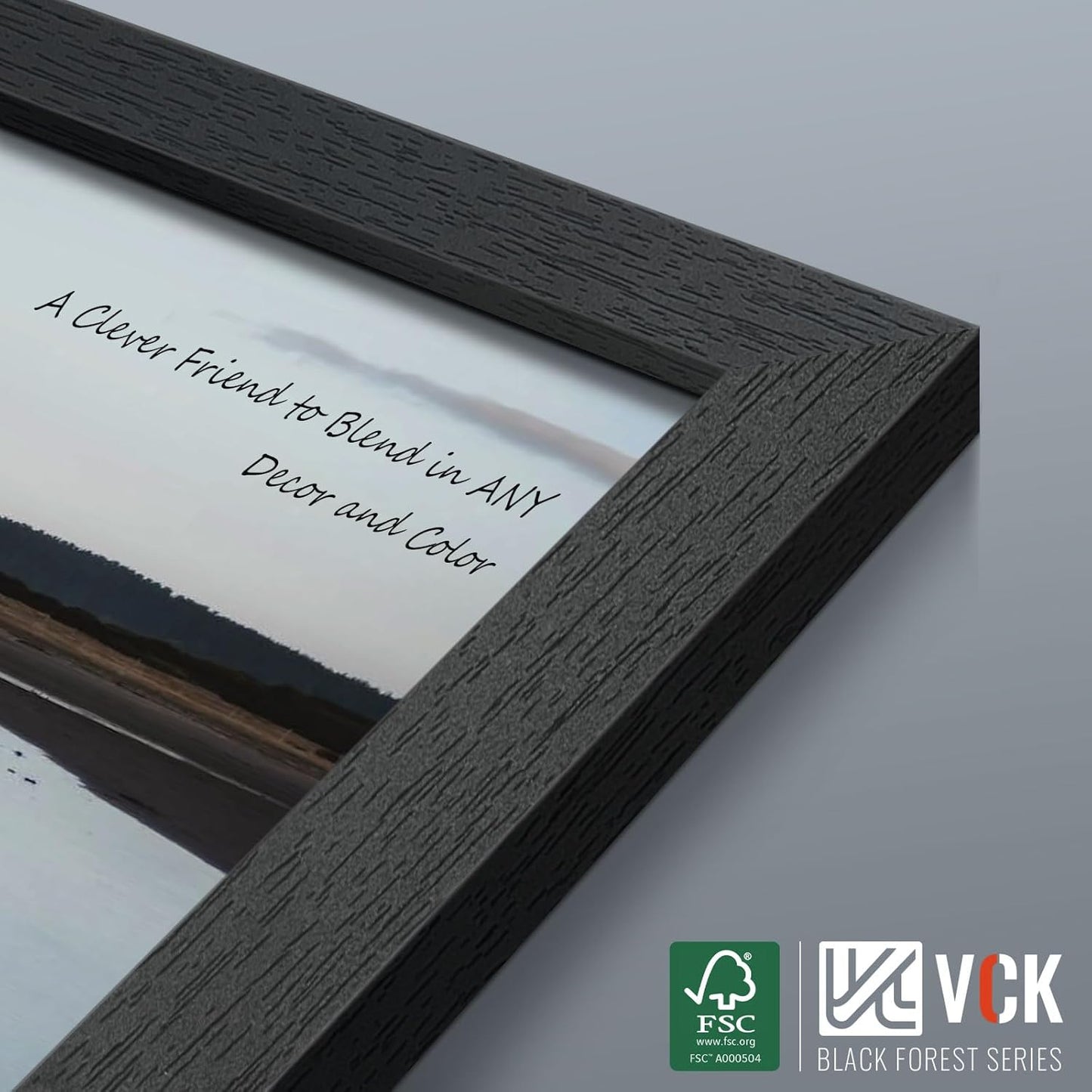 VCK 22x28 Poster Frame Set of 3 - Black,Solid Wood Picture Frames, Textured Exclusive Wall Gallery Frame