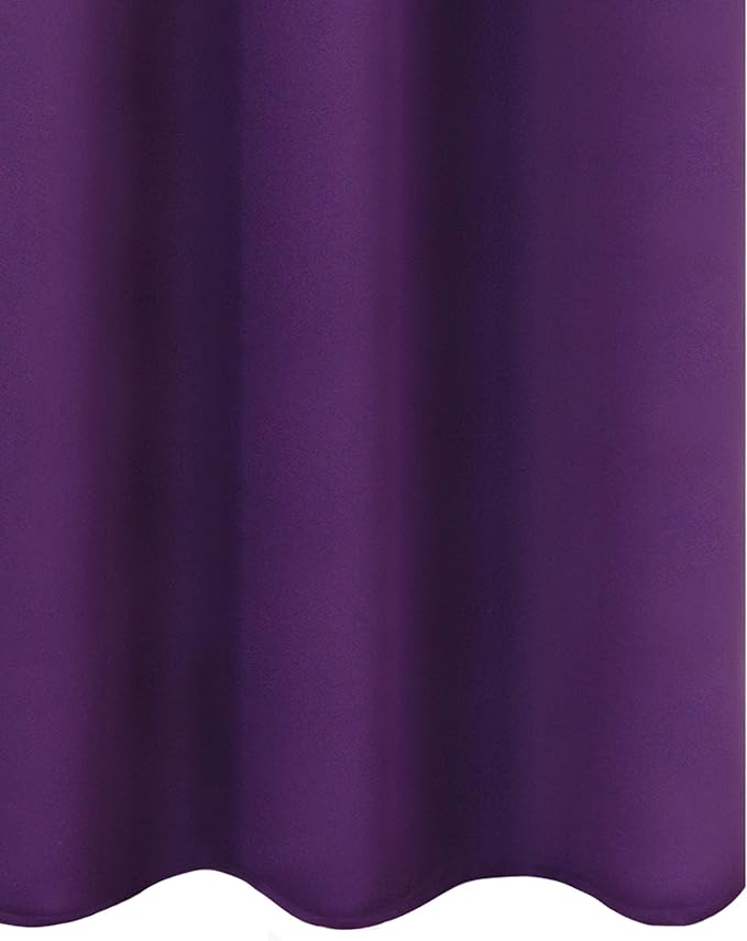 Purple Thermal Blackout Curtains/38 x 84 Inch/Set of 2 Panels Room Darkening - Image 9