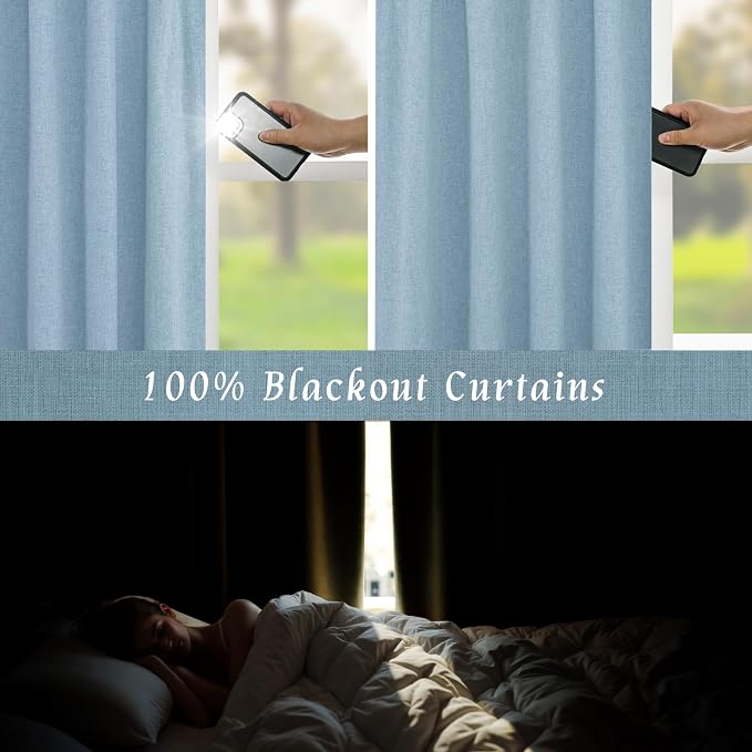 Full Blackout Linen Window Curtains - Image 3